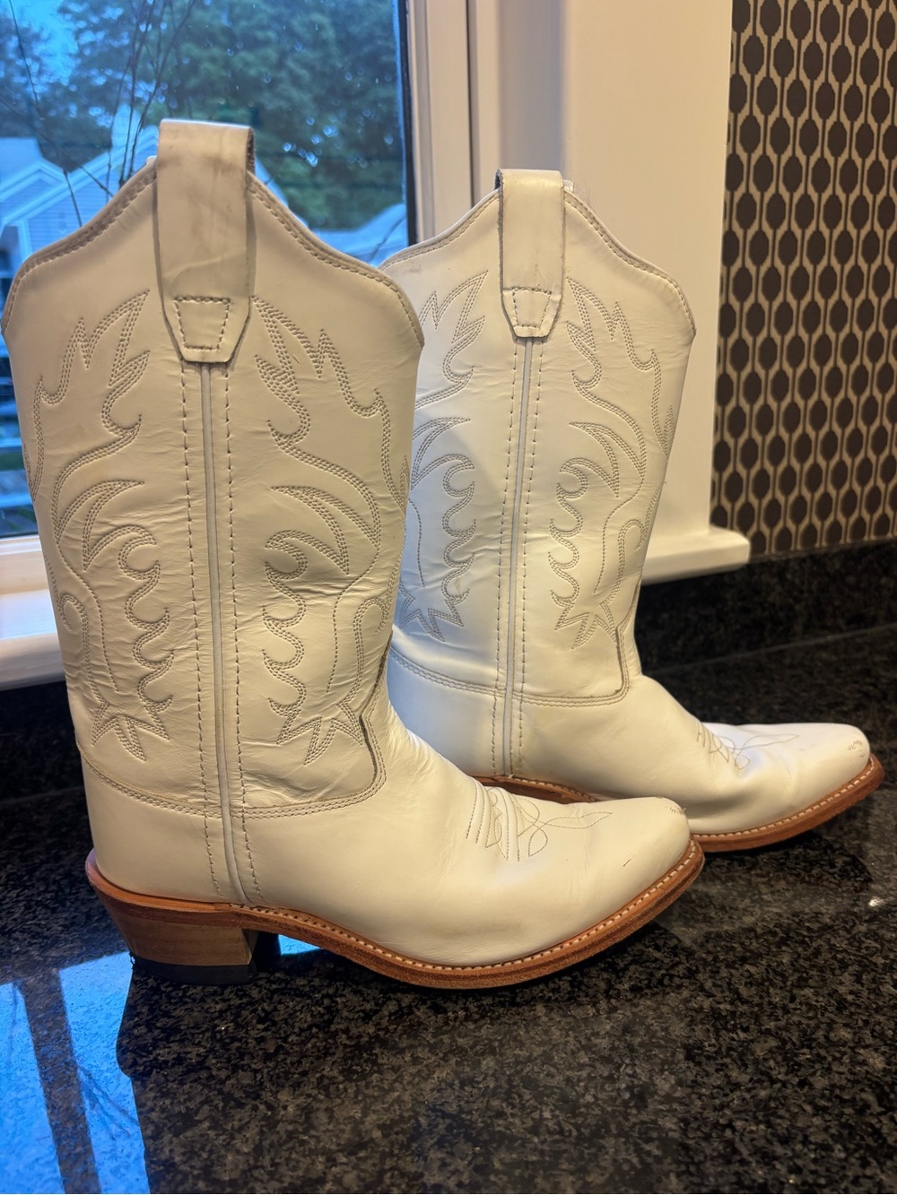 Old West White girls (kids) Western cowgirl boots